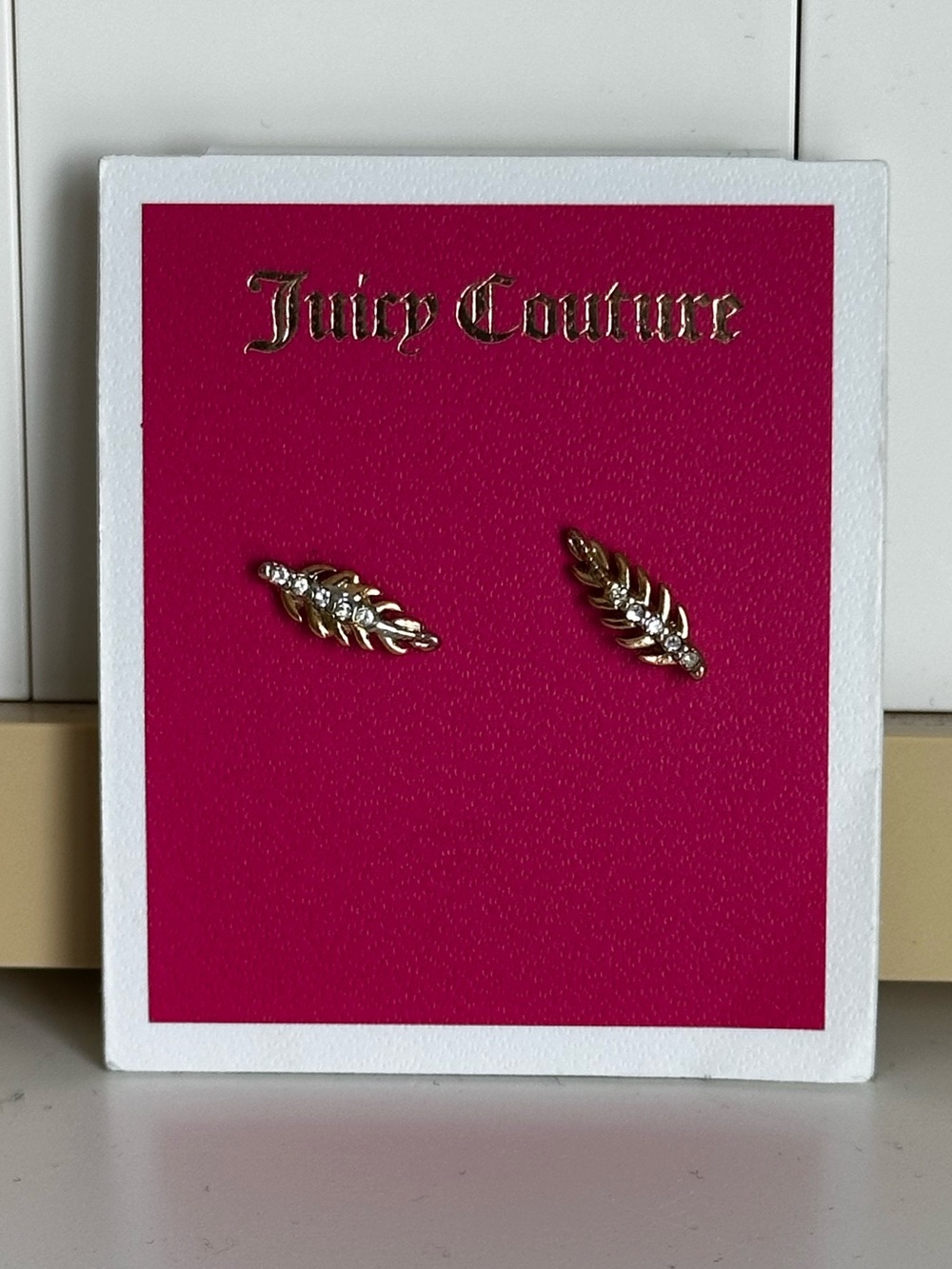 Y2K Vintage Juicy Couture Gold Leaf Stud Earrings